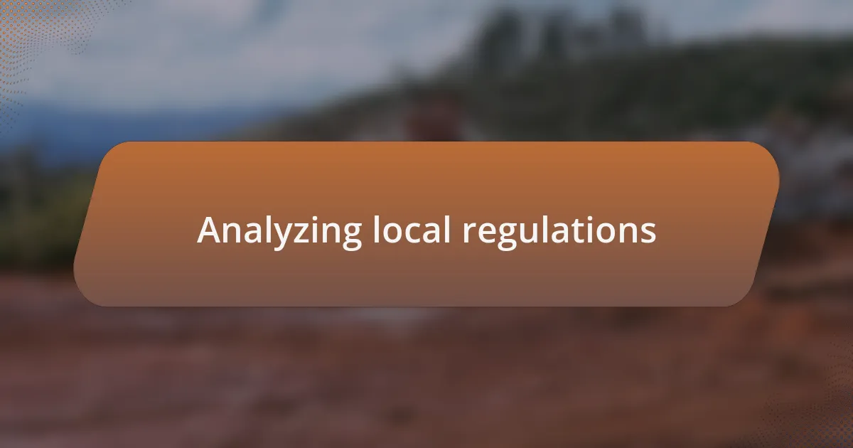 Analyzing local regulations