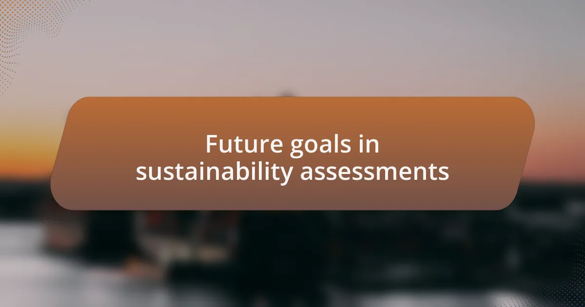 Future goals in sustainability assessments