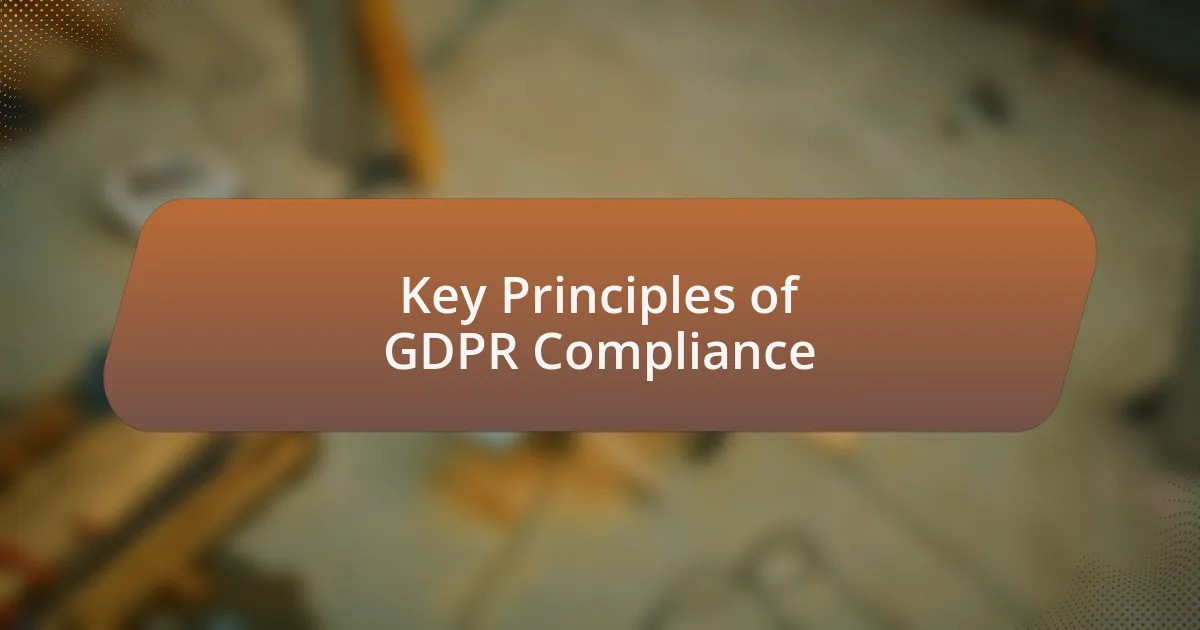 Key Principles of GDPR Compliance