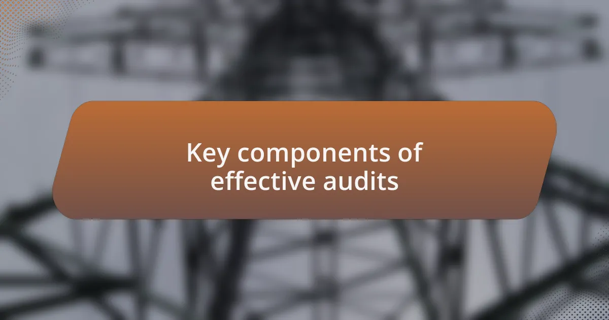 Key components of effective audits