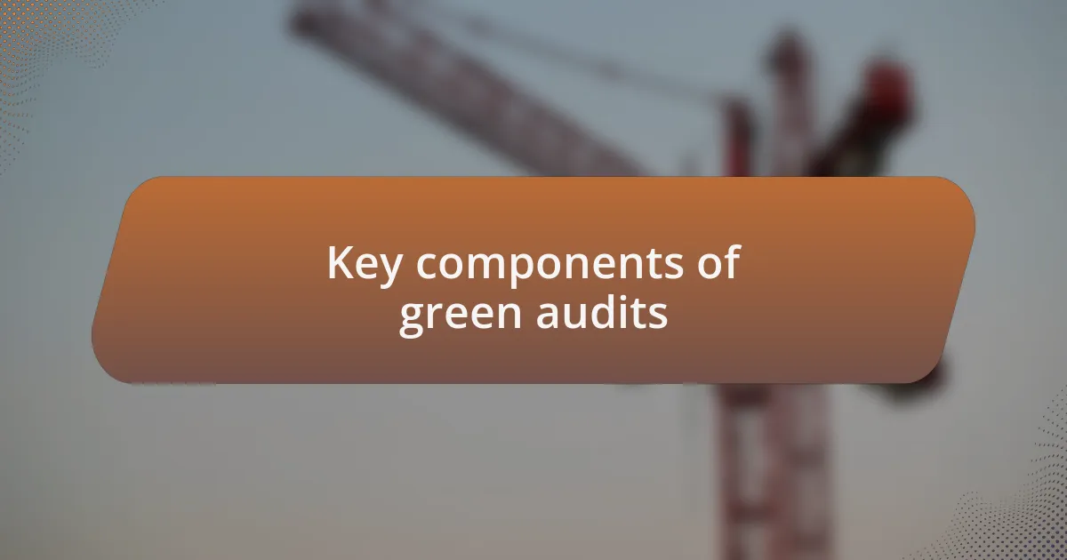 Key components of green audits