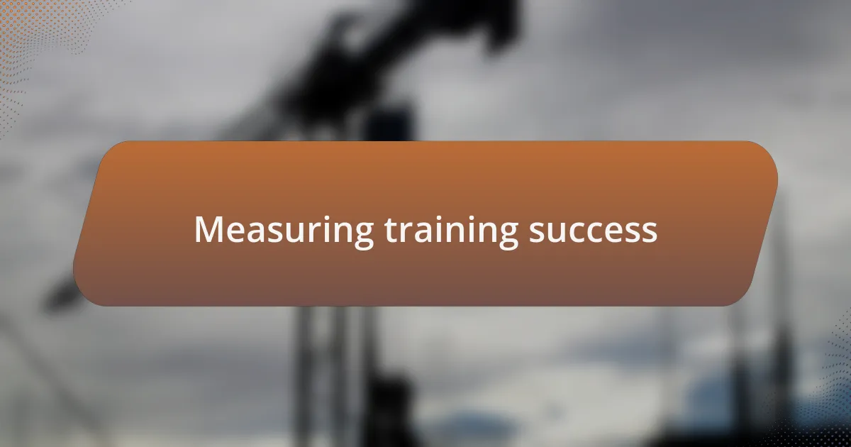 Measuring training success