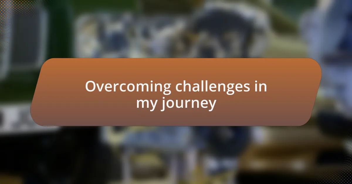 Overcoming challenges in my journey