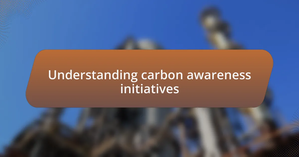 Understanding carbon awareness initiatives