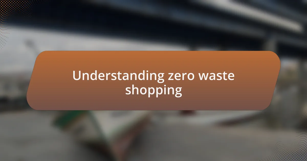 Understanding zero waste shopping
